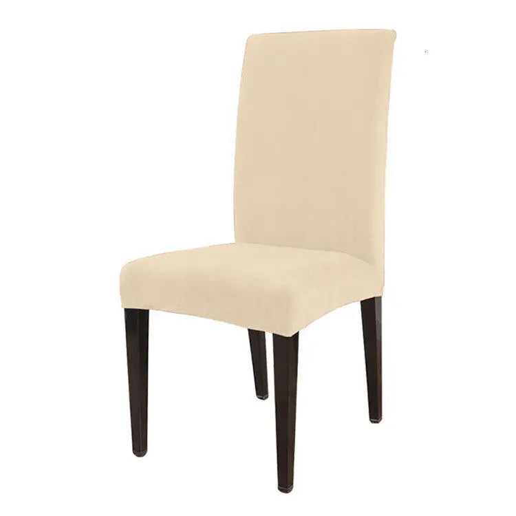 Dining Chair Covers Plush Stretchable CALINE Beige-Regular Size