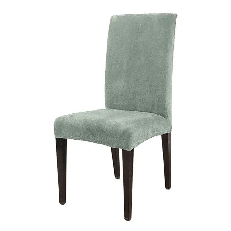 Dining Chair Covers Plush Stretchable CALINE Cyan-Regular Size