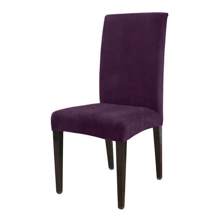 Dining Chair Covers Plush Stretchable CALINE Purple-Regular Size