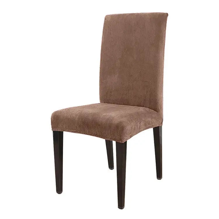 Dining Chair Covers Plush Stretchable LUMIÈRE Camel-Regular Size