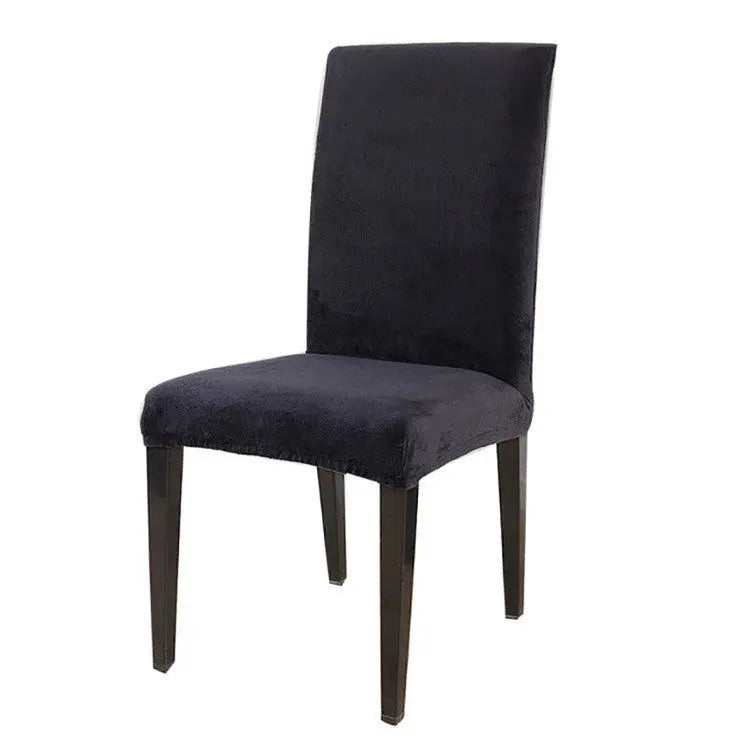 Dining Chair Covers Plush Stretchable LUMIÈRE Dark Gray-Regular Size