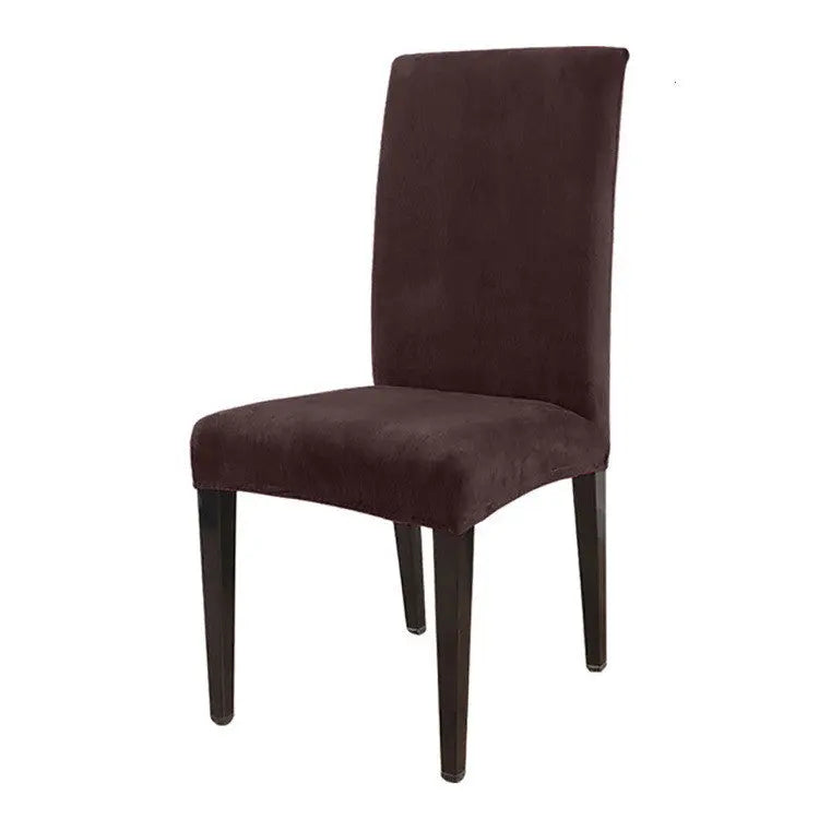 Dining Chair Covers Plush Stretchable LUMIÈRE Deep Coffee-Regular Size