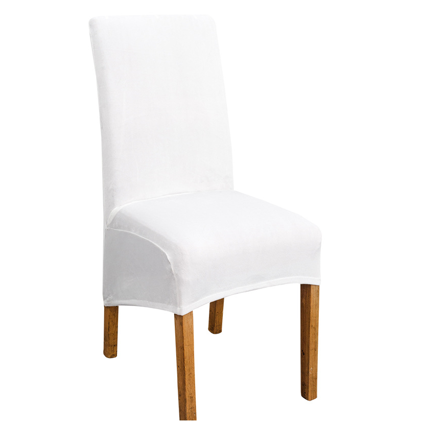 Dining Chair Covers Stretch Flannel SÉLUNE White-38x39x60x90