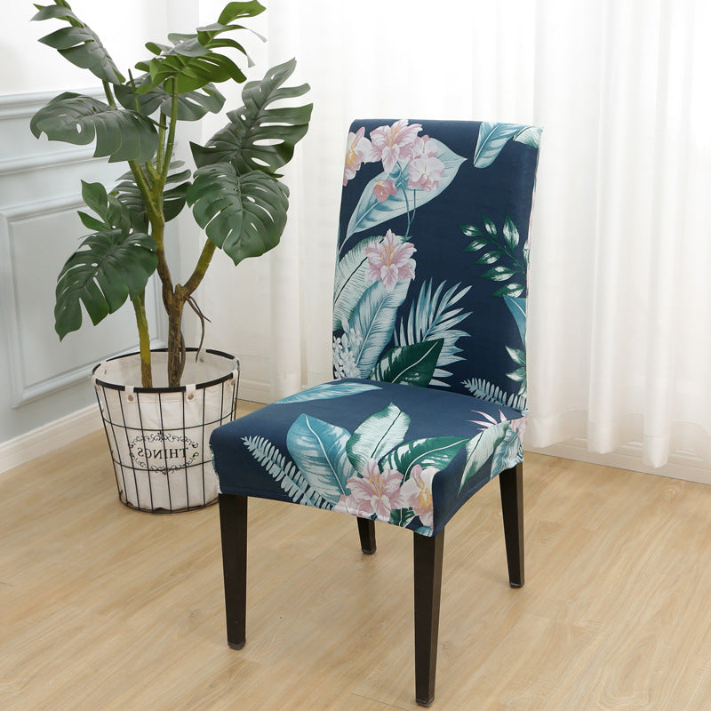 Dining Chair Covers Stretch Floral FEUILLA 17 Style