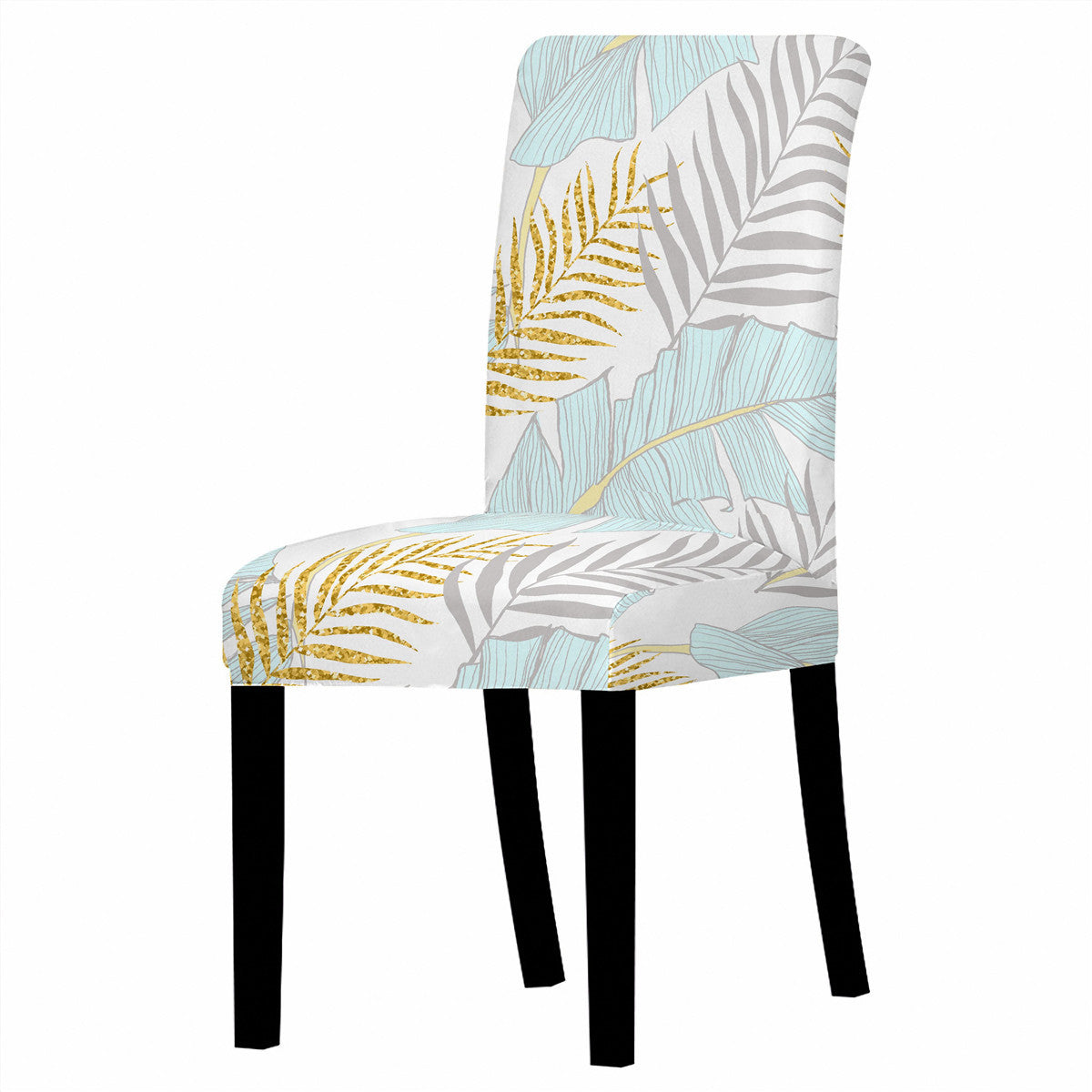 Dining Chair Covers Stretch Floral FEUILLA 6 Style