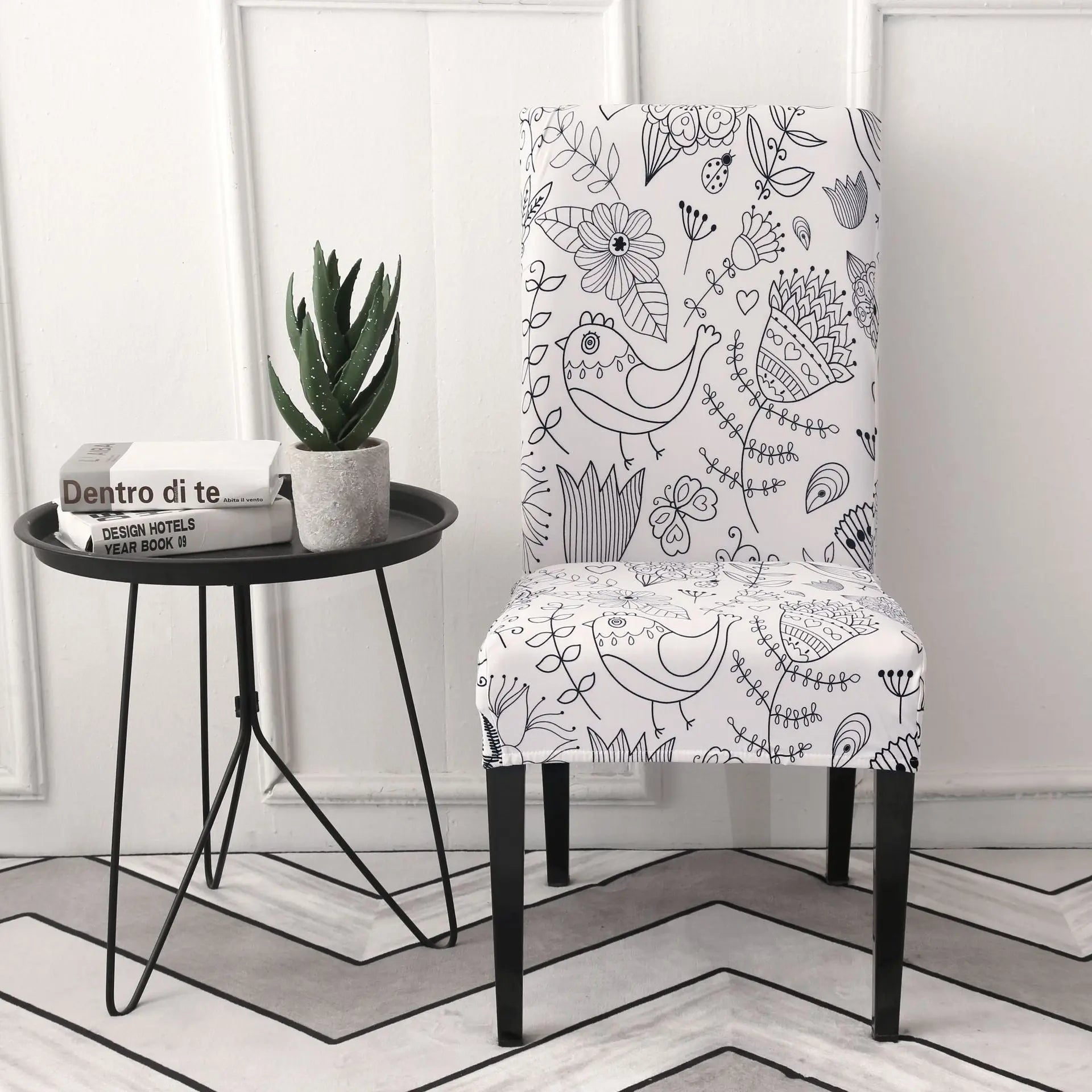 Dining Chair Covers Stretch Floral FLEURIS 12 style