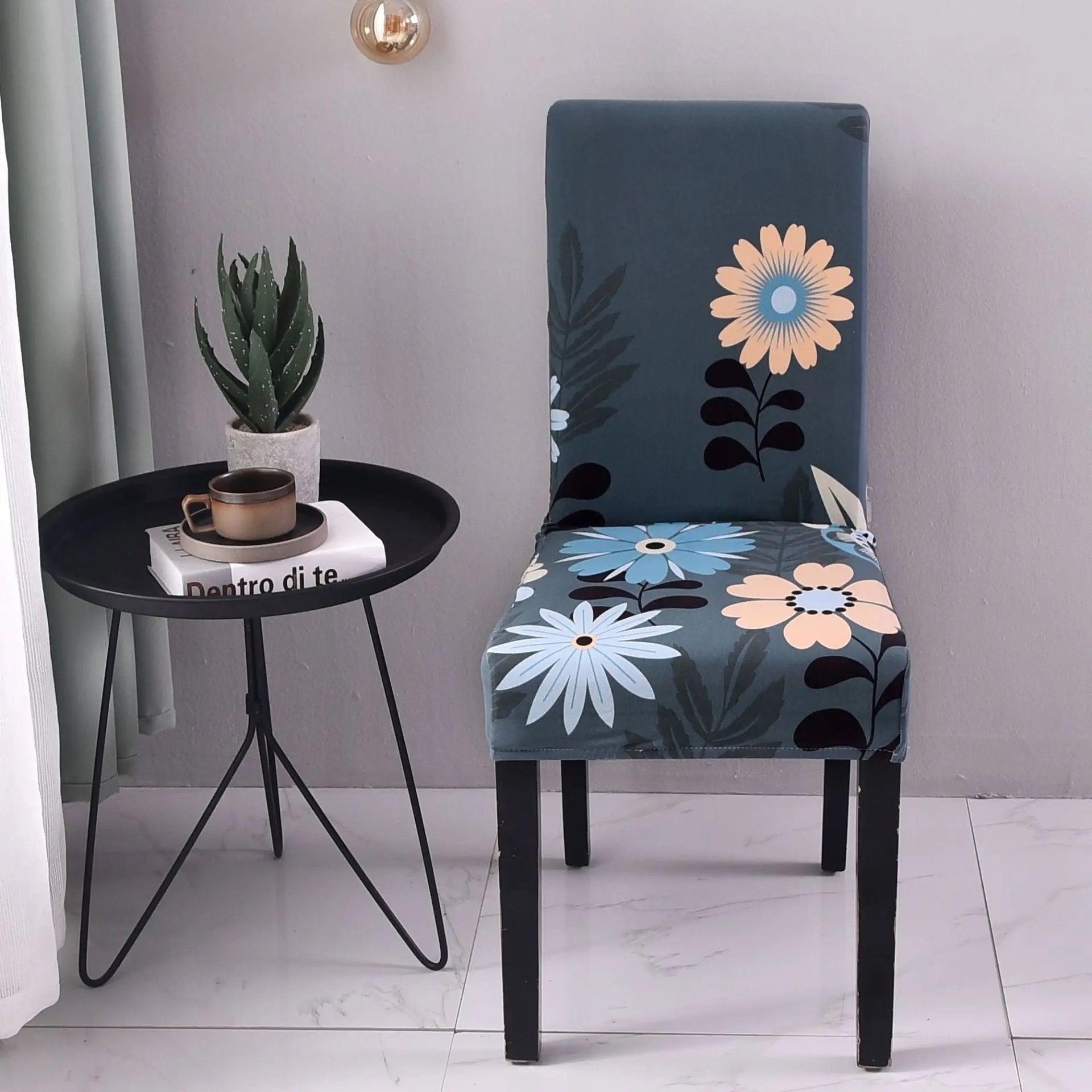 Dining Chair Covers Stretch Floral FLEURIS 17 style