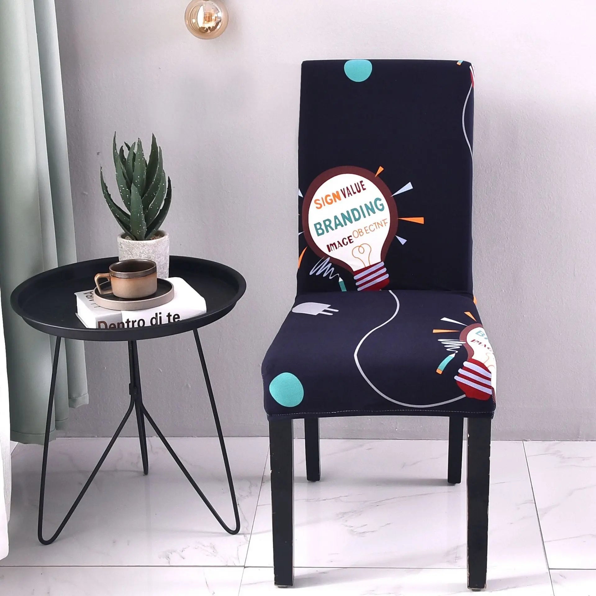Dining Chair Covers Stretch Floral FLEURIS 19 style