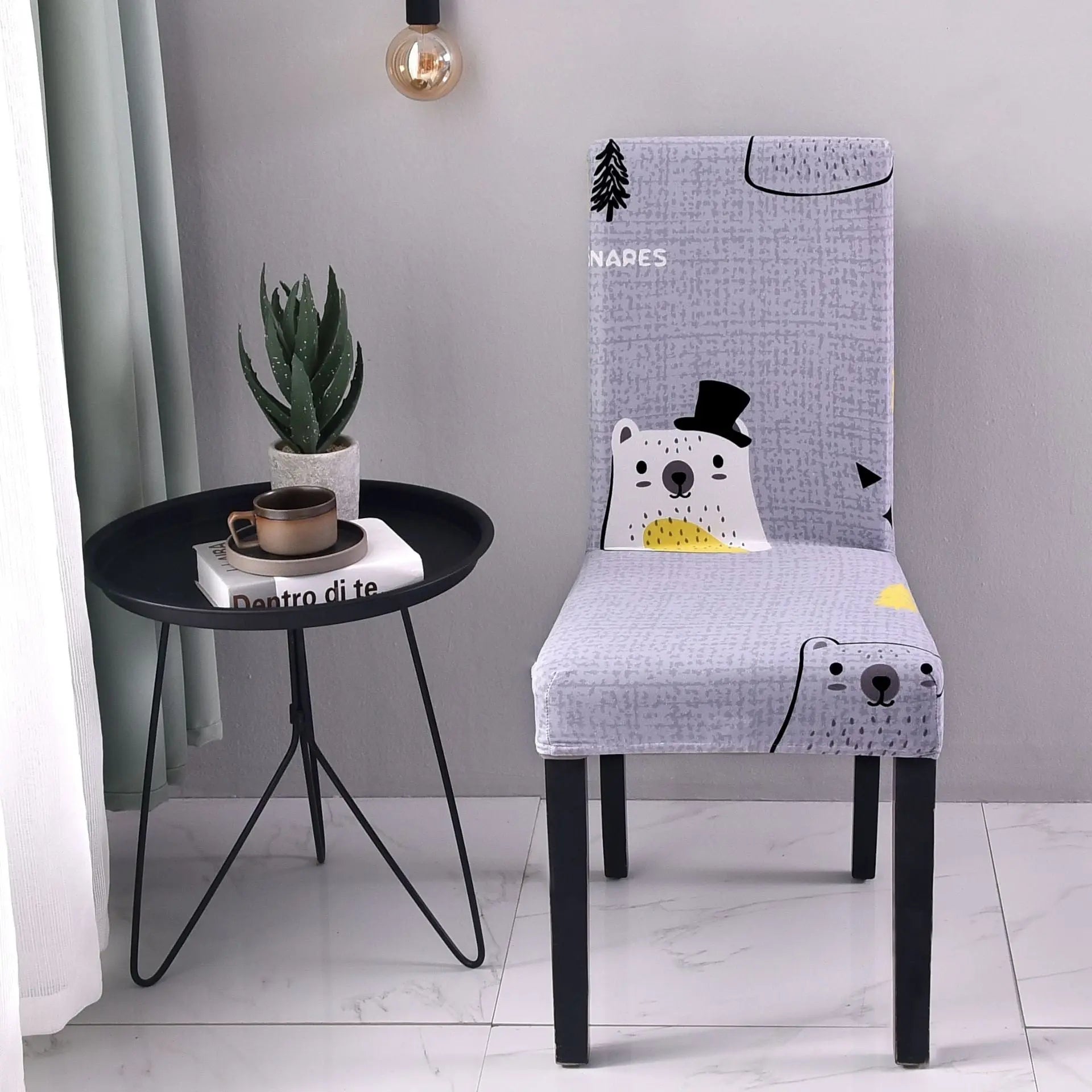 Dining Chair Covers Stretch Floral FLEURIS 23 style