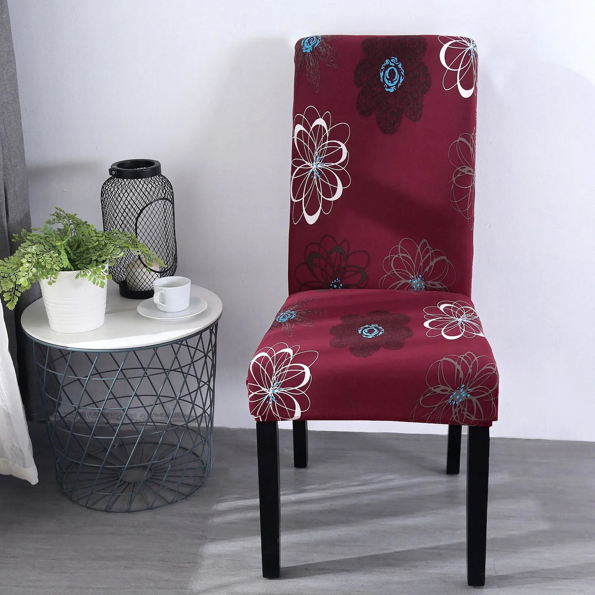 Dining Chair Covers Stretch Floral FLEURIS 7 style