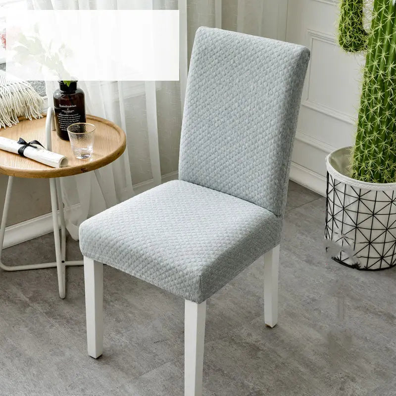 Dining Chair Covers Stretch Knit Elanvie Light Grey-35 45cm-6