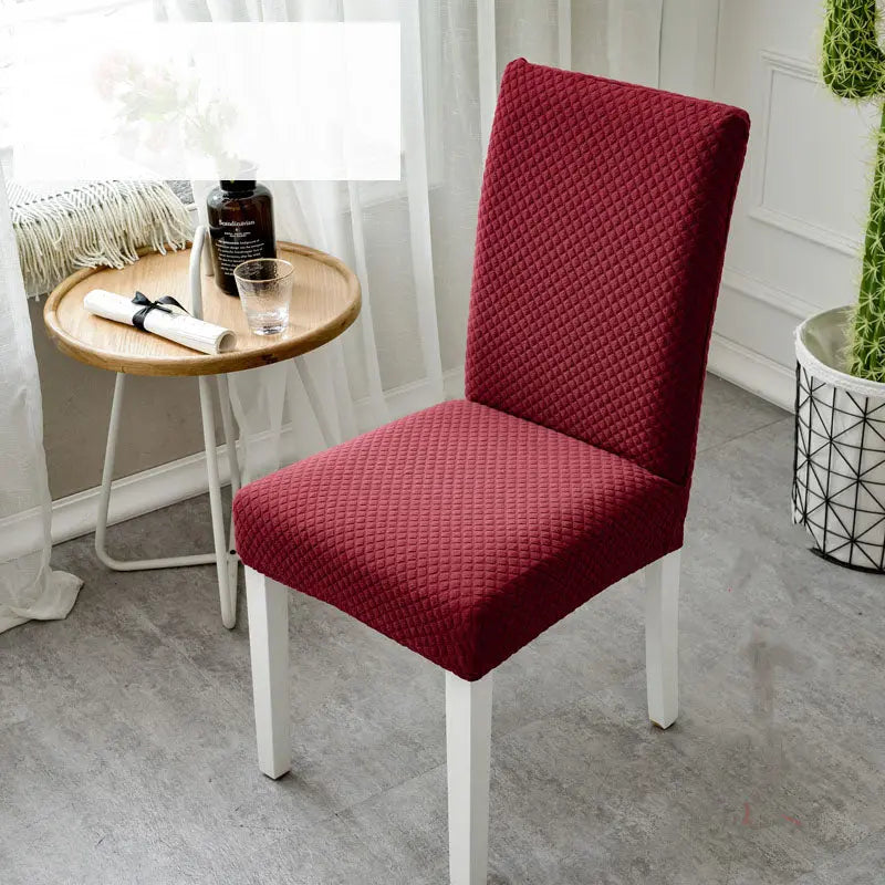 Dining Chair Covers Stretch Knit Elanvie Red-55 65cm-6