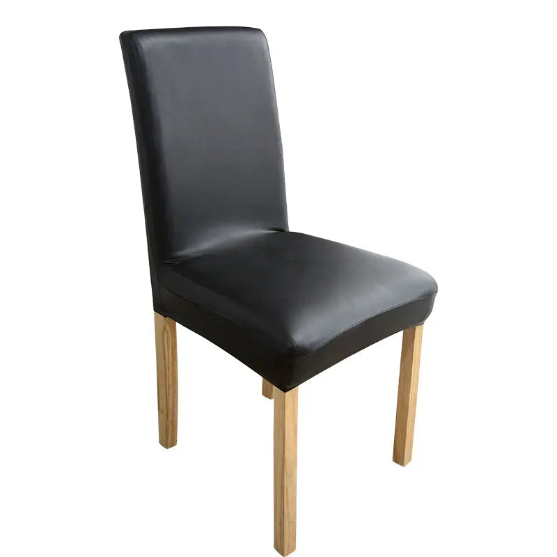 Dining Chair Covers Stretch Leatherette Célune Black-45to55-4