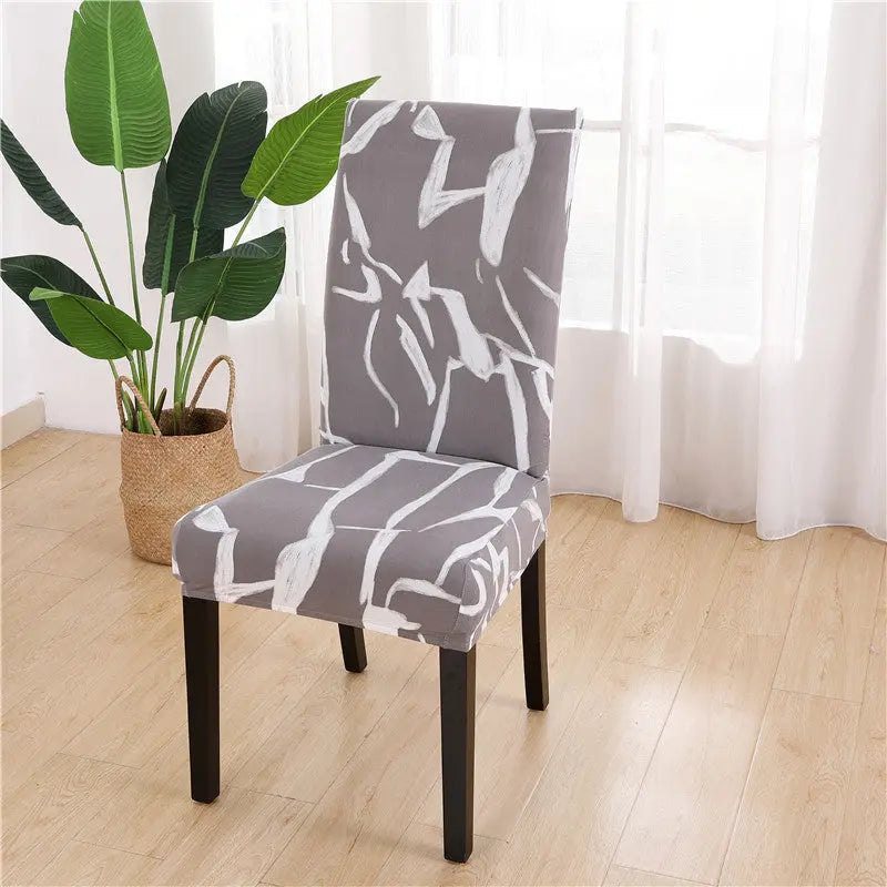Dining Chair Covers Stretch Non-Slip LUMIÈRE Gray Storm-General Size
