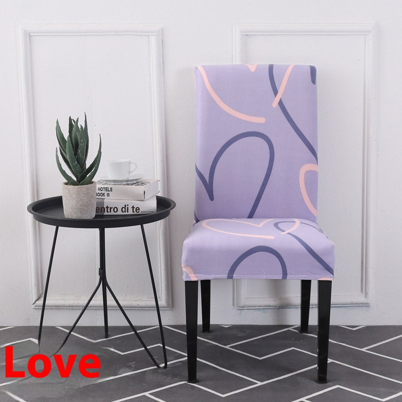 Dining Chair Covers Stretch Poly Merveille Love-Free Size