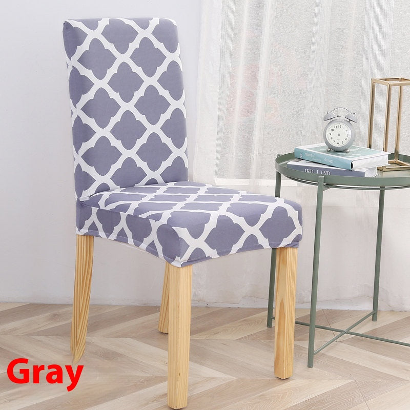 Dining Chair Covers Stretch Poly Merveille Style Gray-Free Size
