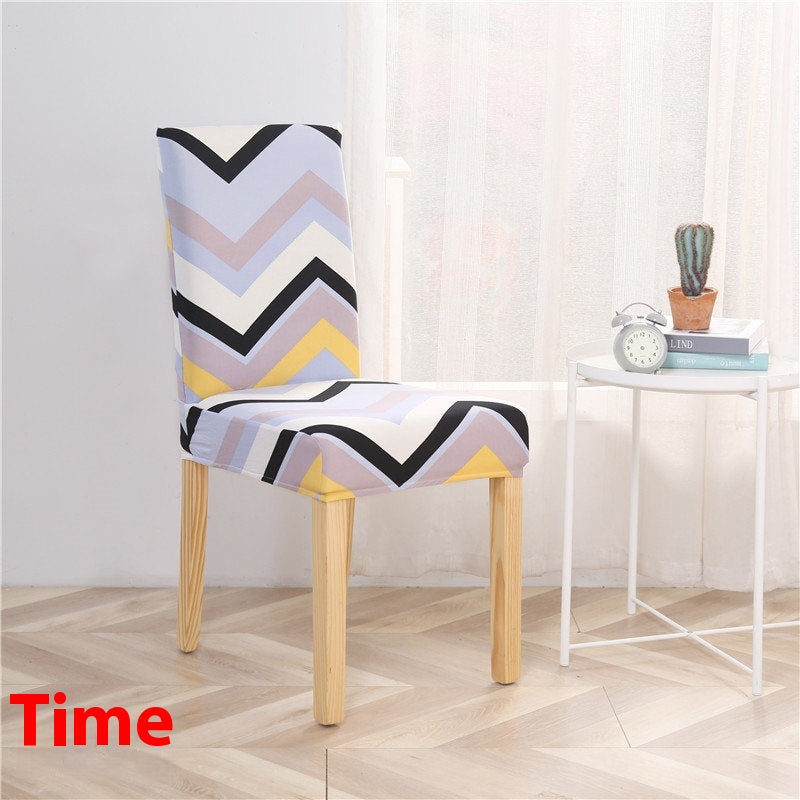 Dining Chair Covers Stretch Poly Merveille Time-Free Size