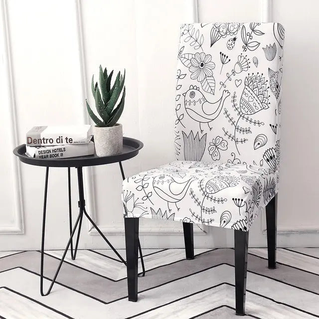 Dining Chair Covers Stretch Printed CHERIE 22 Style