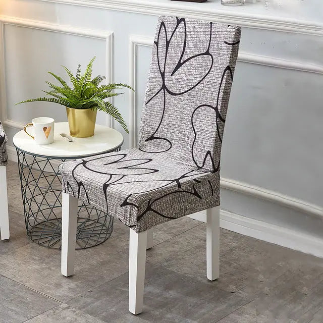 Dining Chair Covers Stretch Printed CHERIE 5 Style