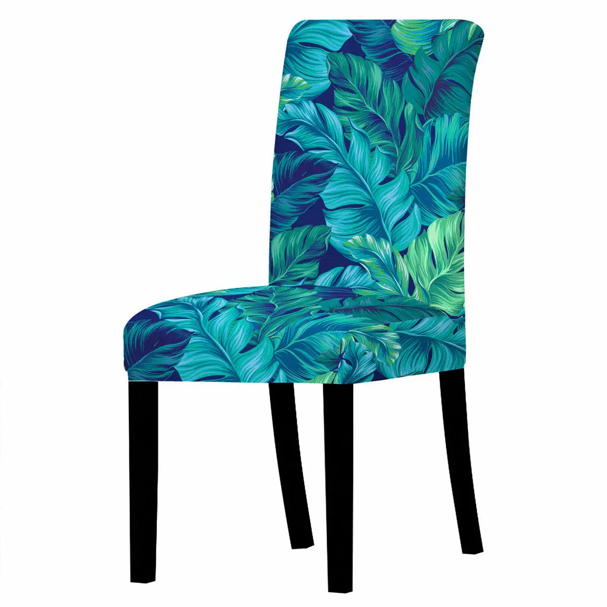 Dining Chair Covers Stretch Printed FEUILLAE 15 Style