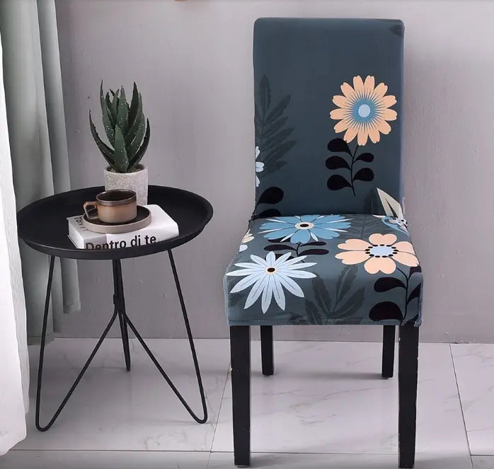 Dining Chair Covers Stretch Printed LUMIELA L-Q6pcs