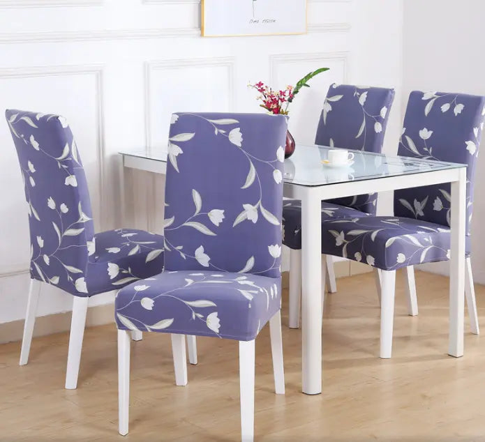 Dining Chair Covers Stretch Printed LUMIELA P-Q6pcs