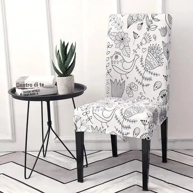 Dining Chair Covers Stretch Printed LUNETTE 22 Style-2pcs