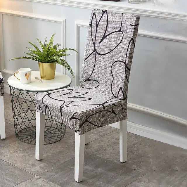 Dining Chair Covers Stretch Printed LUNETTE 5 Style-6pcs