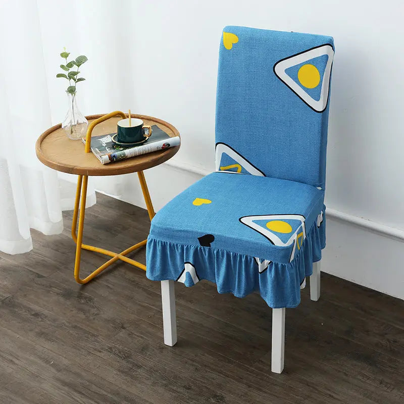 Dining Chair Covers Stretch Skirted CELINEA SET4