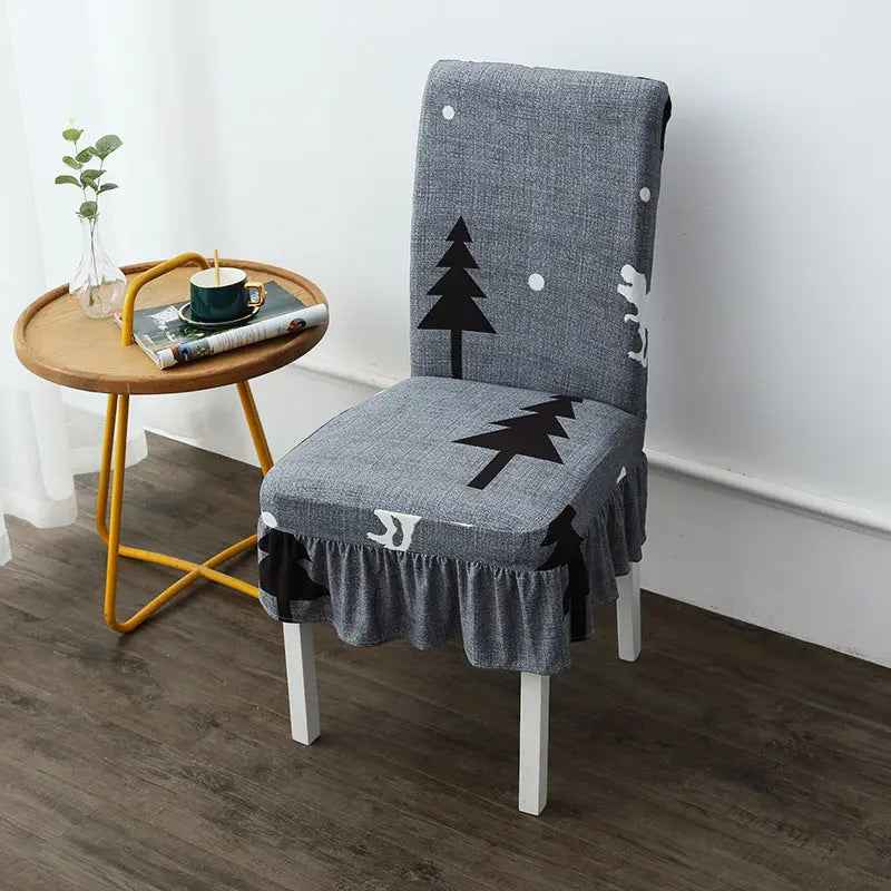 Dining Chair Covers Stretch Skirted CELINEA SET5