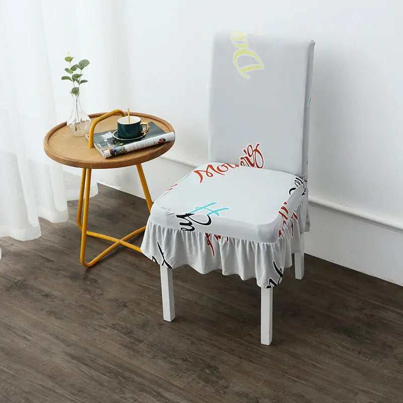 Dining Chair Covers Stretch Skirted CELINEA SET6