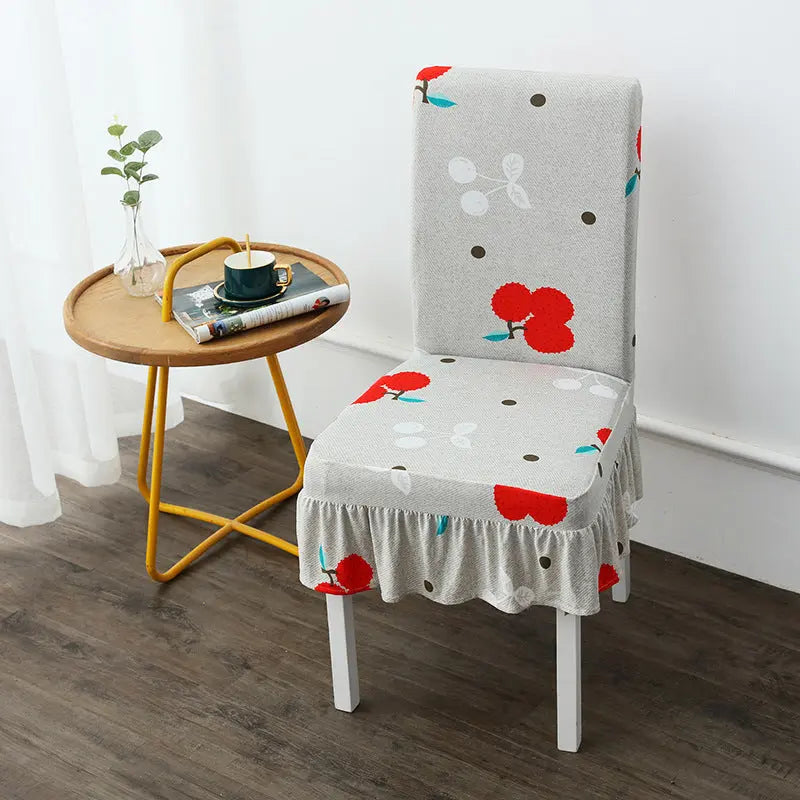 Dining Chair Covers Stretch Skirted CELINEA SET7