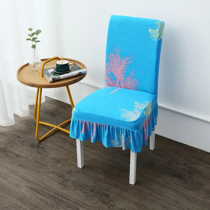 Dining Chair Covers Stretch Skirted CELINEA SET9