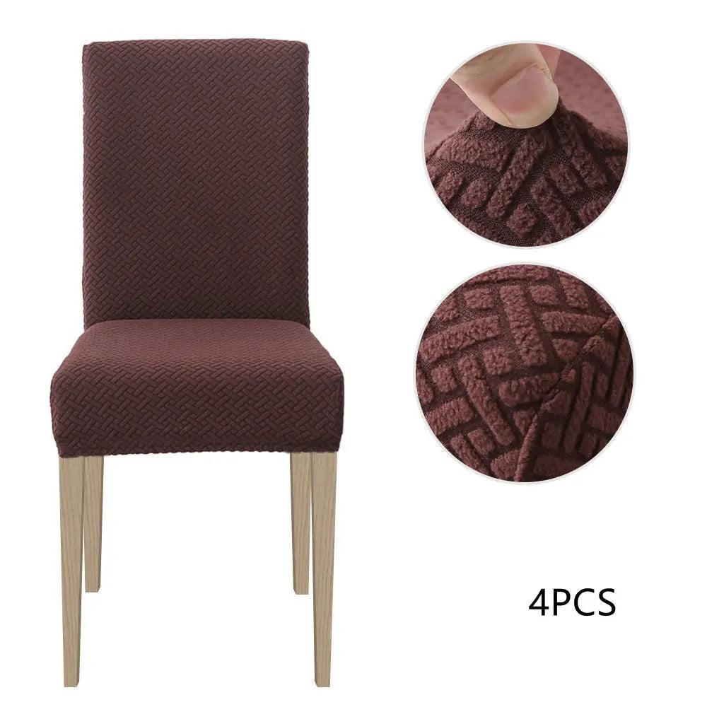 Dining Chair Covers Stretch Velvet Luvane Coffee-4 Chair Covers