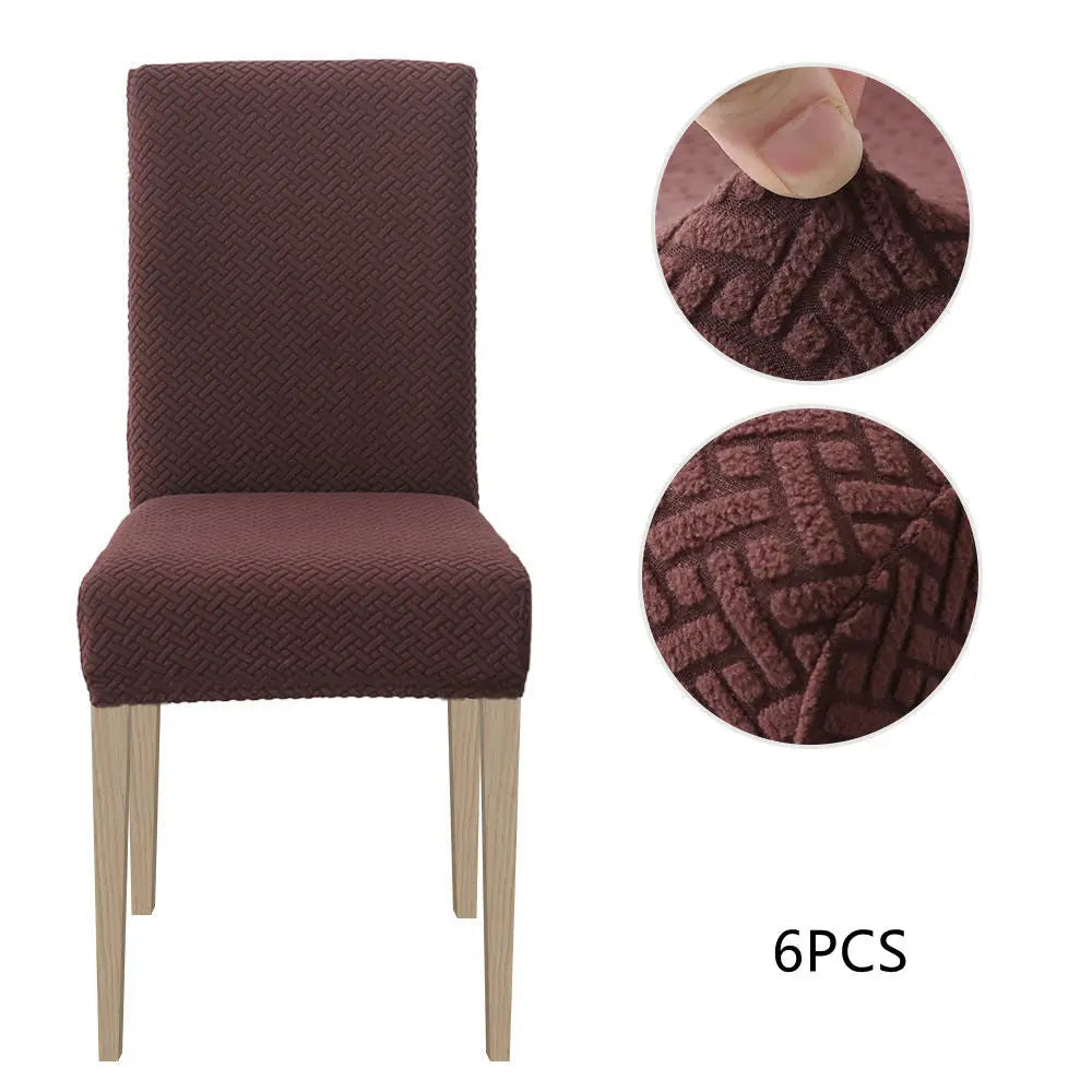 Dining Chair Covers Stretch Velvet Luvane Coffee-6 Chair Covers