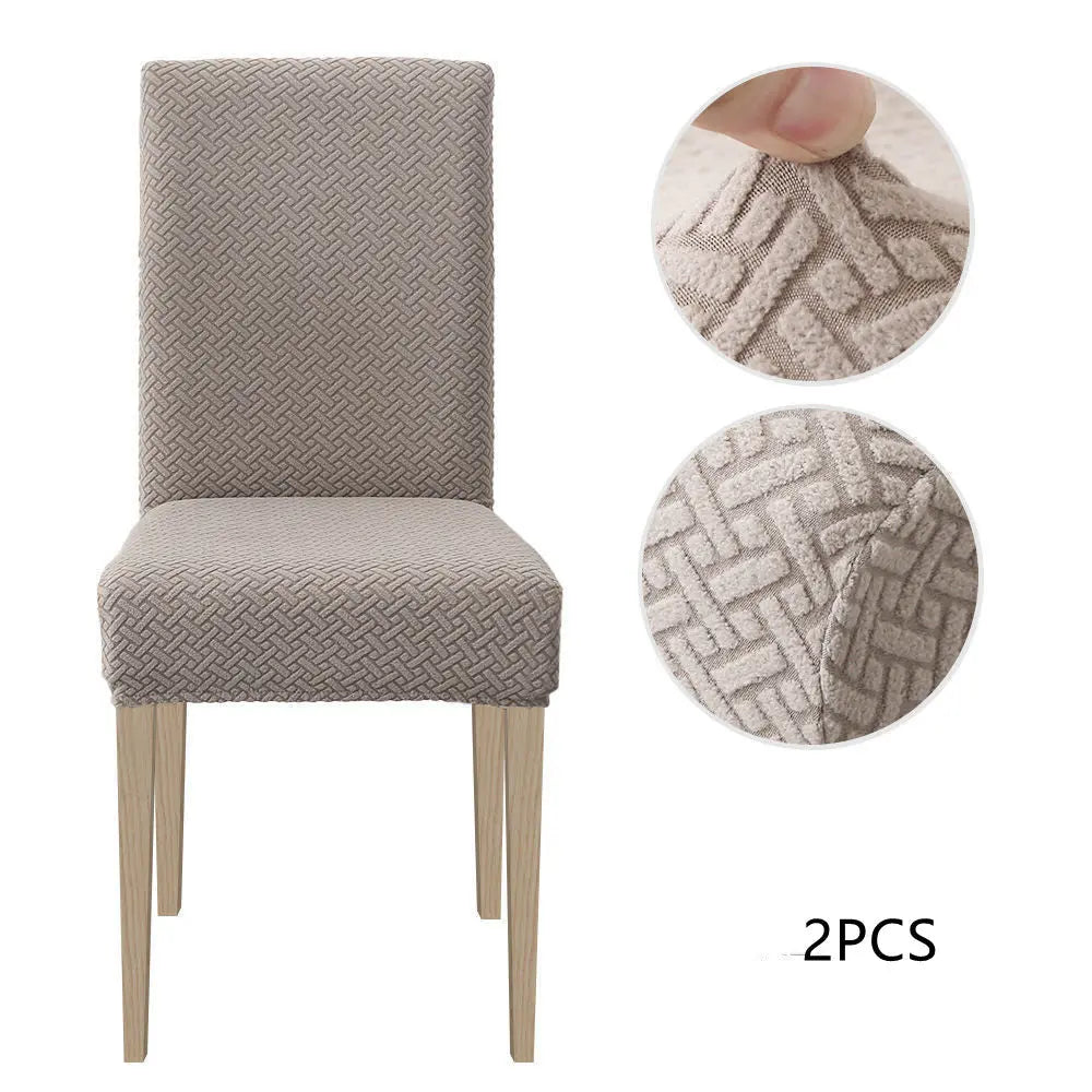 Dining Chair Covers Stretch Velvet Luvane Grayish Brown-2 Chair Covers