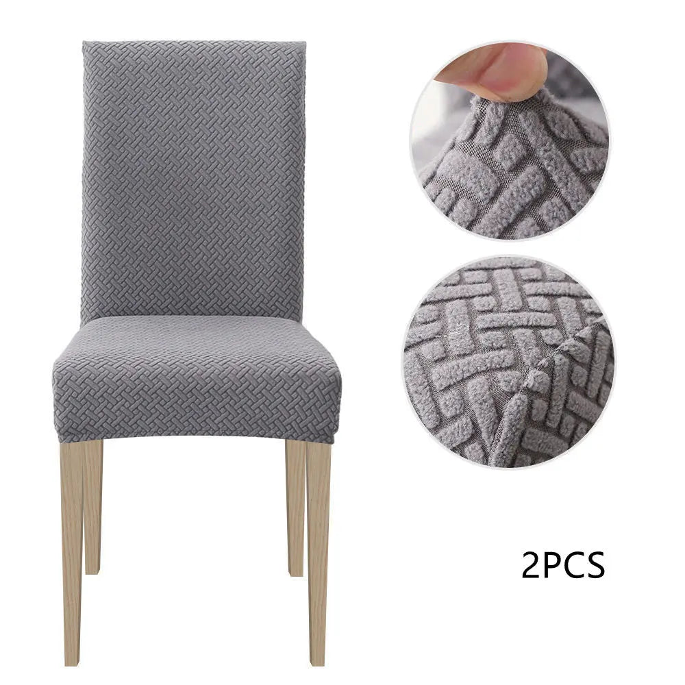 Dining Chair Covers Stretch Velvet Luvane Light Gray-2 Chair Covers