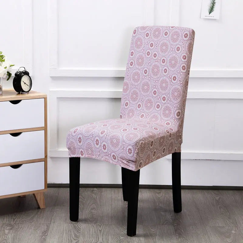 Dining Chair Covers Stretchable Classic ELISIA Brown