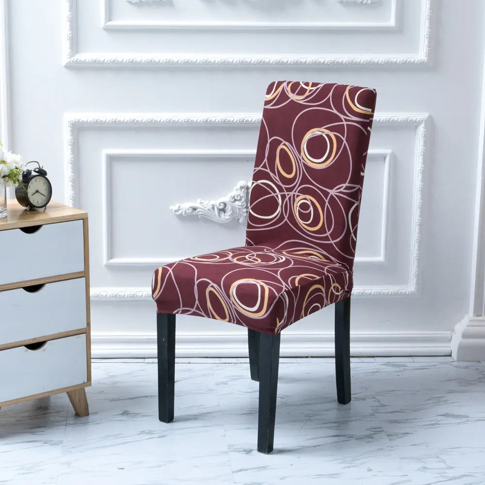 Dining Chair Covers Stretchable Classic ELISIA Red A