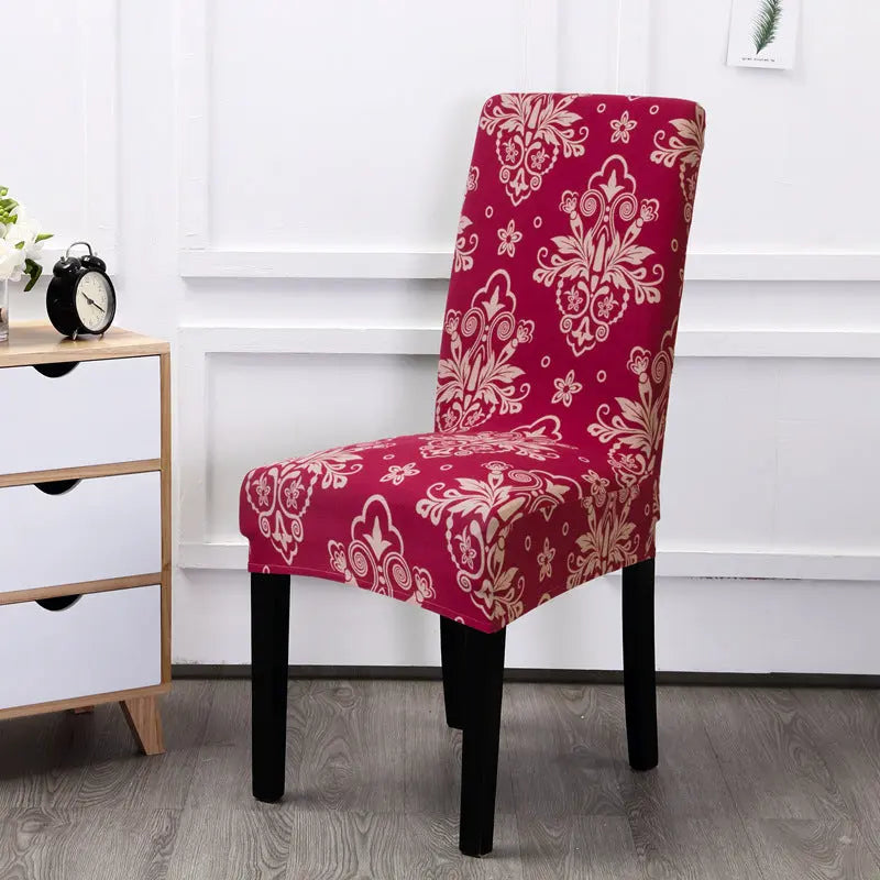 Dining Chair Covers Stretchable Classic ELISIA Red