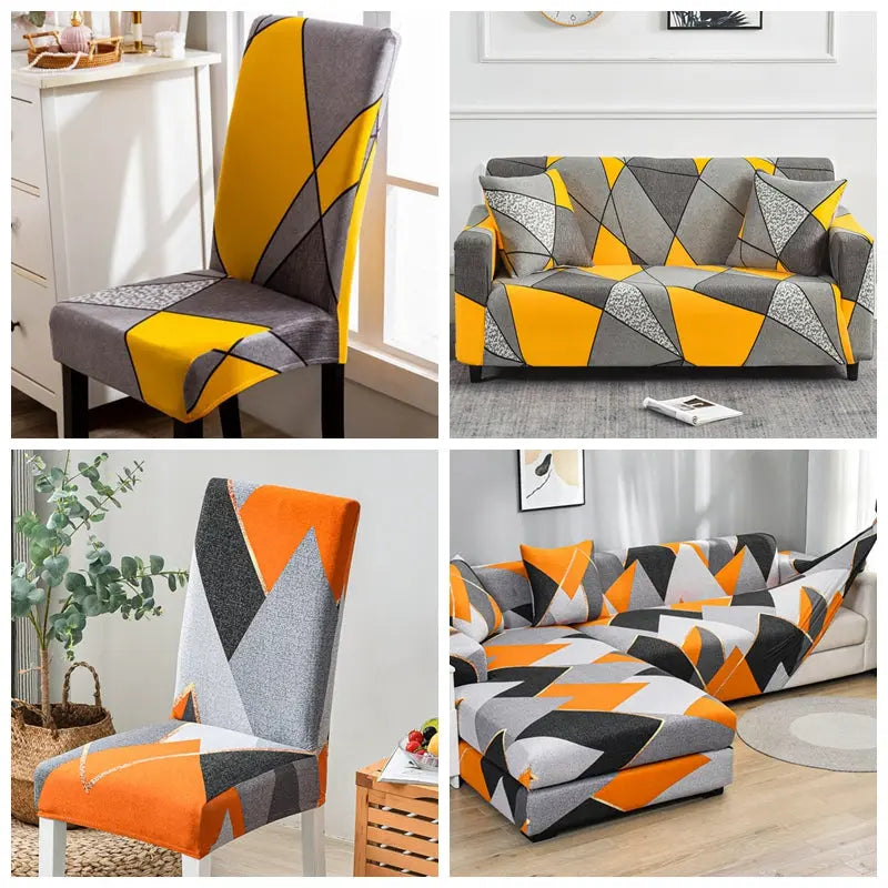 Dining Chair Covers Stretchable Polyester CYANELLE