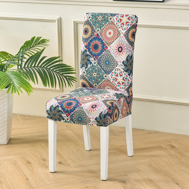 Dining Chair Covers Stretchable Polyester FLEURIS Curtain-Regular