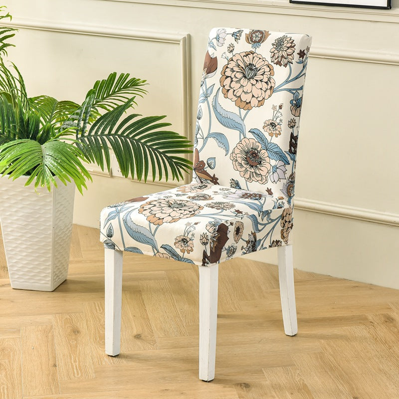Dining Chair Covers Stretchable Polyester FLEURIS King Whyte-Regular