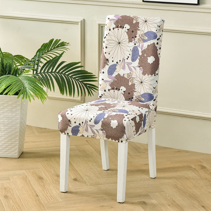 Dining Chair Covers Stretchable Polyester FLEURIS Leisure Time-Regular