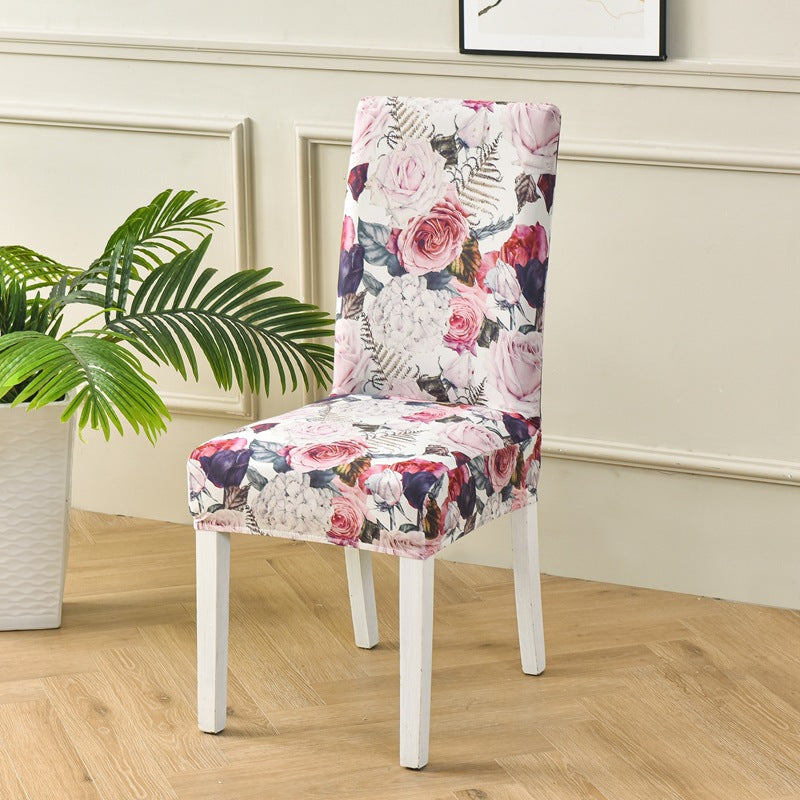 Dining Chair Covers Stretchable Polyester FLEURIS Summer Flowers-Regular