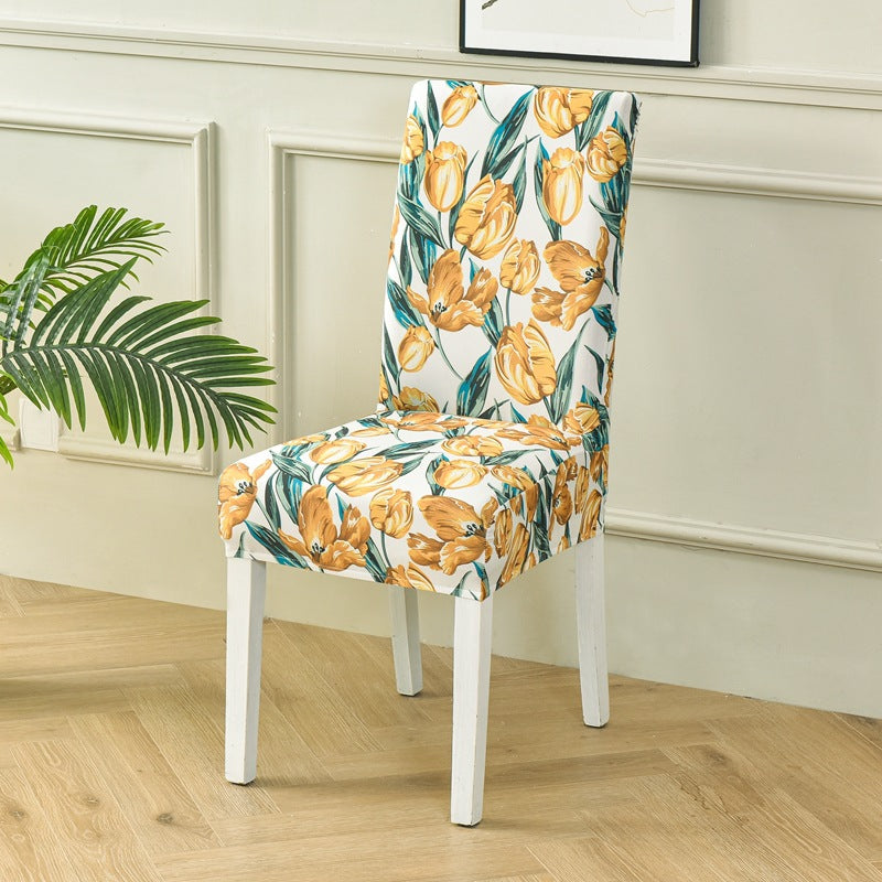 Dining Chair Covers Stretchable Polyester FLEURIS Tulip-Regular