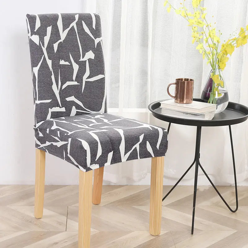 Dining Chair Covers Stretchable Polyester LUMIÈRE Dark grey