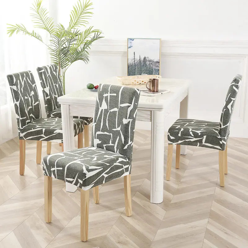 Dining Chair Covers Stretchable Polyester LUMIÈRE Light grey