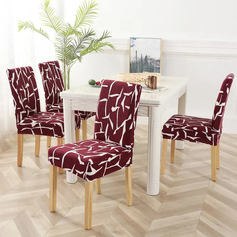 Dining Chair Covers Stretchable Polyester LUMIÈRE Red