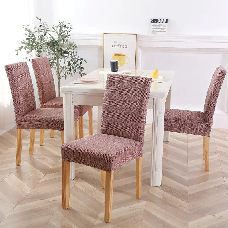 Dining Chair Covers Stretchable Polyester LUMIÈRE Straw yellow